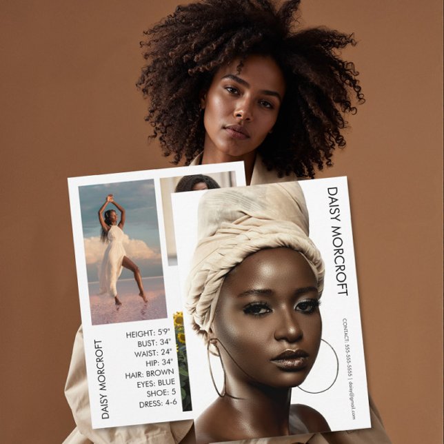 Moderne Berufliche Modell-Foto-Composite-Karte Karte (Von Creator hochgeladen)