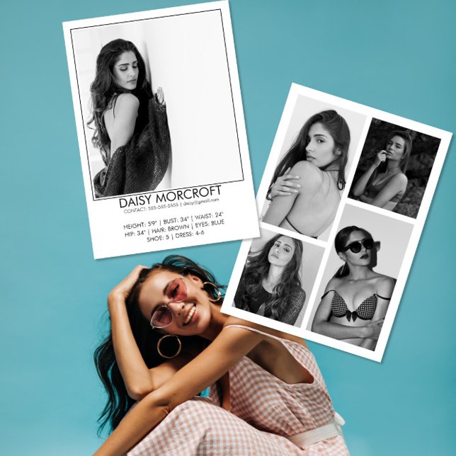 Moderne Berufliche Modell-Foto-Composite-Karte Karte (Von Creator hochgeladen)