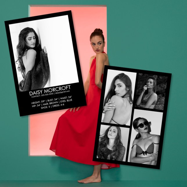 Moderne Berufliche Modell-Foto-Composite-Karte Karte (Von Creator hochgeladen)