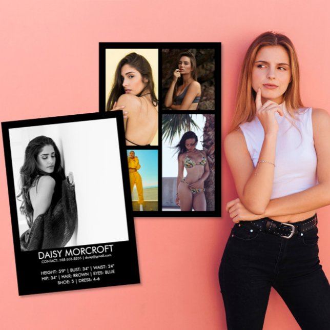 Moderne Berufliche Modell-Foto-Composite-Karte Karte (Von Creator hochgeladen)