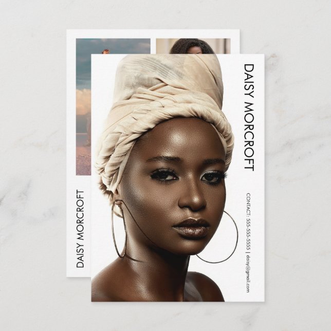 Moderne Berufliche Modell-Foto-Composite-Karte Karte (Vorne/Hinten)