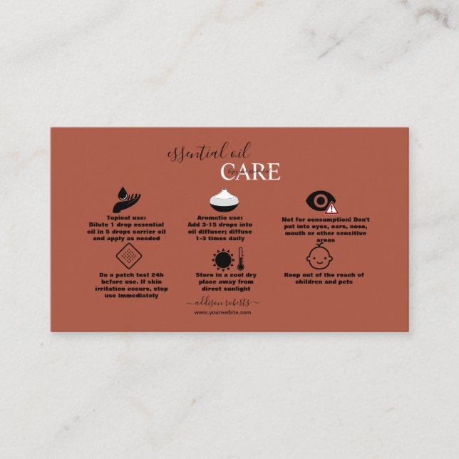 Moderne, Berufliche Orange Terracotta - Ölversorgu Visitenkarte (Vorderseite)
