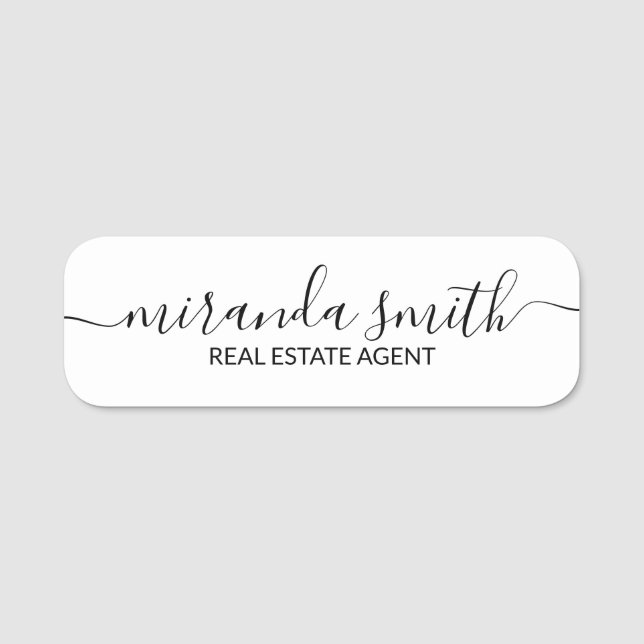 Moderne Berufliche Personalisierte Namensmarke Namensschild (Vorderseite)