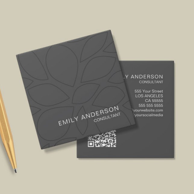 Moderne Berufliche Personalisierte QR-Visitenkarte Quadratische Visitenkarte (Create your own Professional Business Card by MINTIC DESIGN STUDIO)