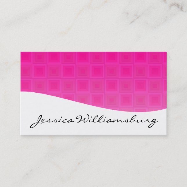 Moderne Berufliche Pink Squares Business Cards Visitenkarte (Vorderseite)
