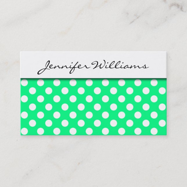 Moderne Berufliche Polka Dot Business Cards Visitenkarte (Vorderseite)