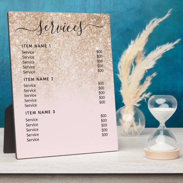 Moderne Berufliche Preisliste Fotoplatte (Seite)