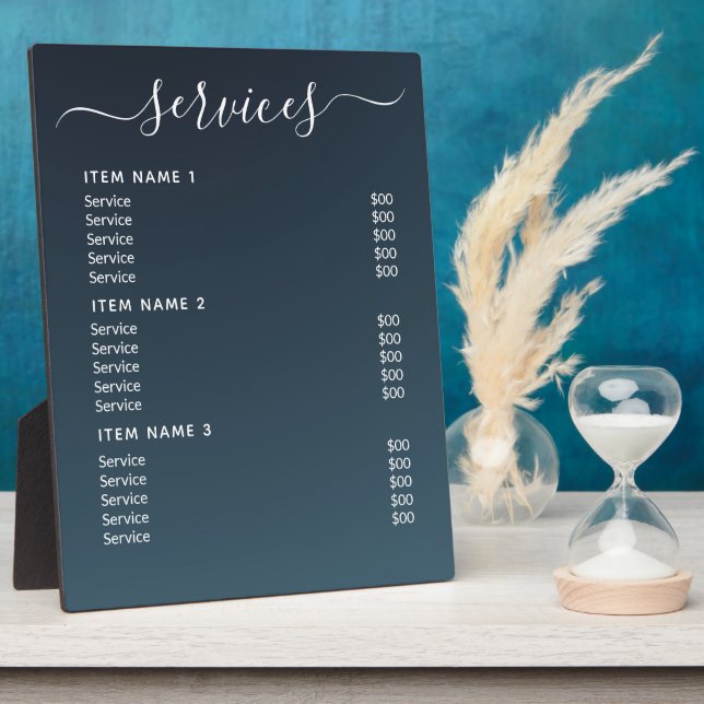 Moderne Berufliche Preisliste Fotoplatte (Seite)