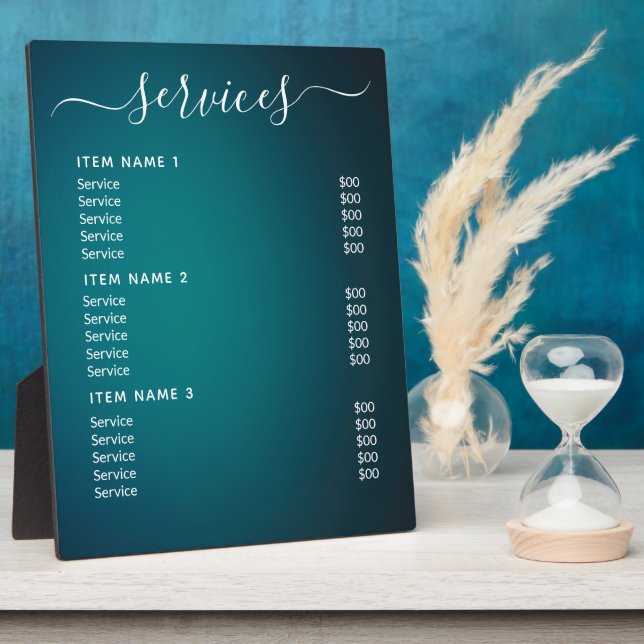 Moderne Berufliche Preisliste Fotoplatte (Seite)