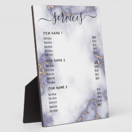 Moderne Berufliche Preisliste Fotoplatte