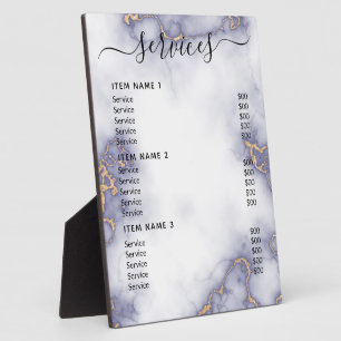 Moderne Berufliche Preisliste Fotoplatte