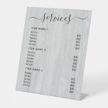 Moderne Berufliche Preisliste