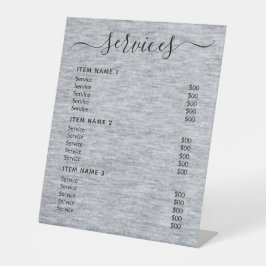 Moderne Berufliche Preisliste Sockelschild