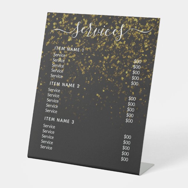 Moderne Berufliche Preisliste Sockelschild (Vorderseite)