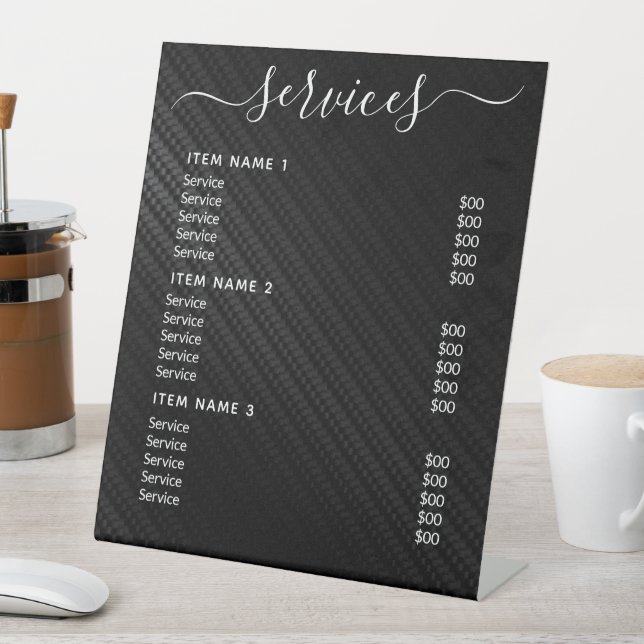 Moderne Berufliche Preisliste Sockelschild (In Situ)