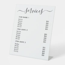 Moderne Berufliche Preisliste