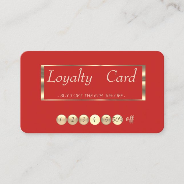 Moderne Berufliche Red Loyalty Card Treuekarte