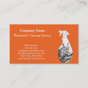 Moderne Berufliche Reinigungs-Spray-Flasche Visitenkarte