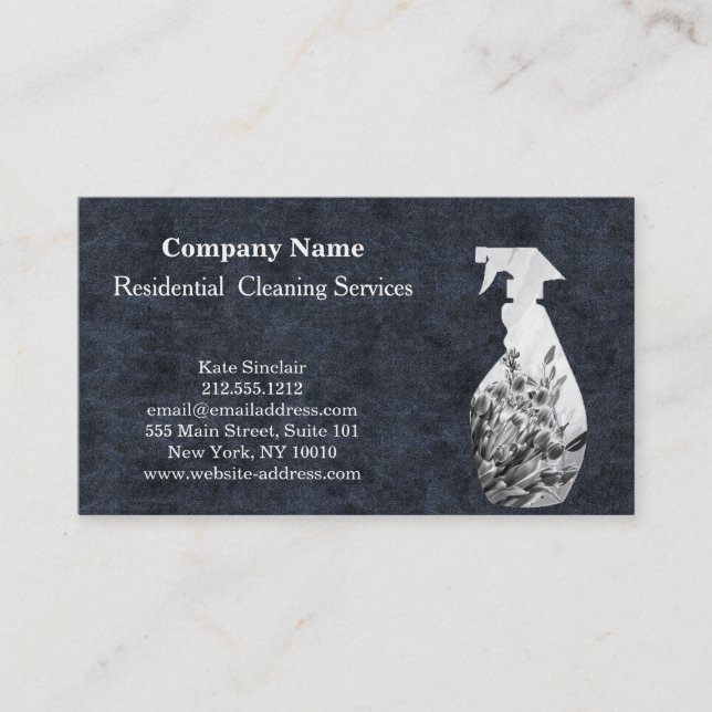 Moderne Berufliche Reinigungs-Spray-Flasche Visitenkarte (Vorderseite)