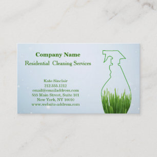Moderne Berufliche Reinigungs-Spray-Flasche Visitenkarte