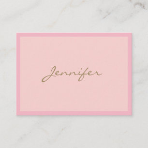Moderne Berufliche Rosa Gold Handschrift Elegant Visitenkarte