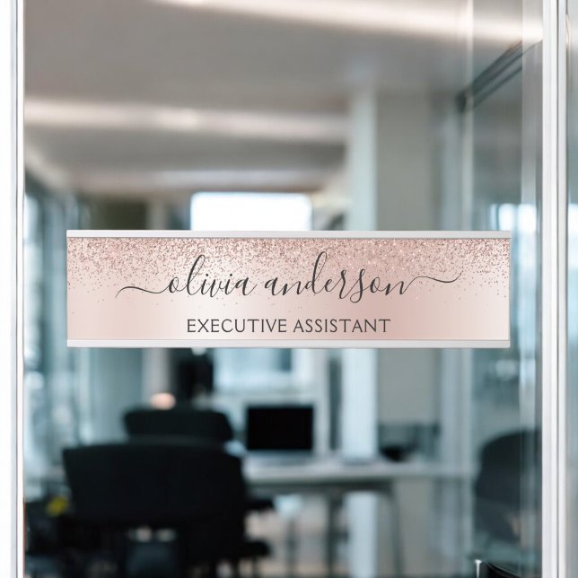 Moderne Berufliche Rose Gold Sparkone Glitzer Türschild (Von Creator hochgeladen)