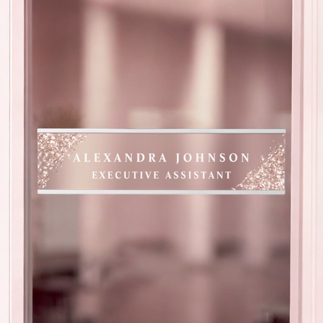 Moderne Berufliche Rose Gold Sparkone Glitzer Türschild (Von Creator hochgeladen)