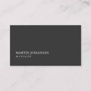 Moderne Berufliche Schlicht-Grau-Visitenkarte Visitenkarte