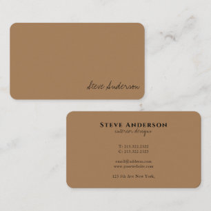 Moderne Berufliche Schlicht-hellbraune Signatur Visitenkarte