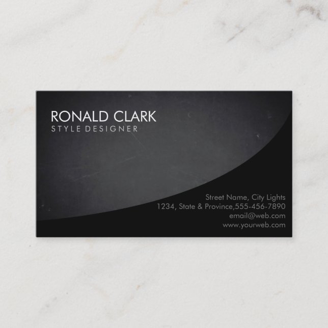 Moderne Berufliche Schlichte Schwarze Halbpension Visitenkarte (Vorderseite)