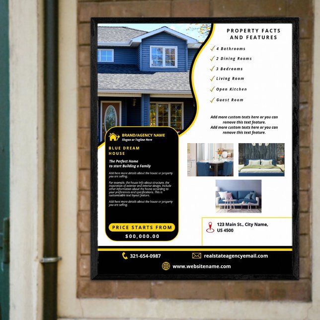 Moderne Berufliche Schwarz Gelb Real Staaten Custo Poster (Von Creator hochgeladen)