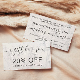 Moderne berufliche Typografie aus weißem Marmor Rabattkarte