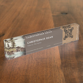 Moderne Berufliche Wasserfarbe Tahoe Gemälde am Se Namensplakette