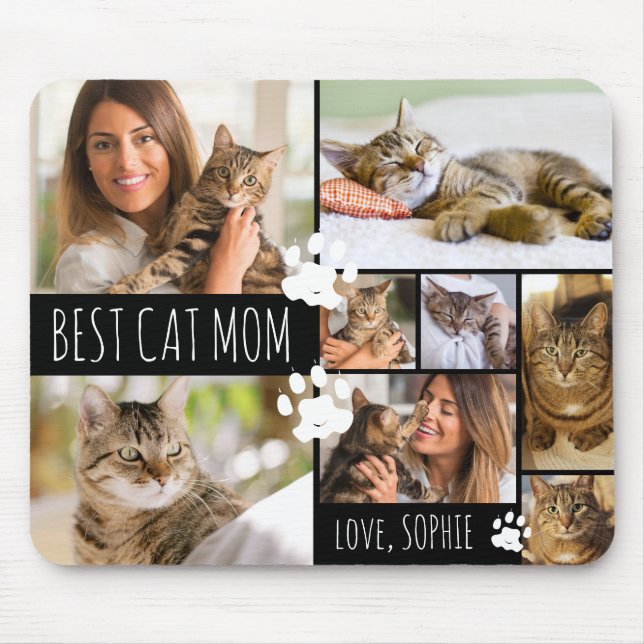 Moderne BEST CAT MAMA 8 Fotos Personalisiert Mousepad (Vorne)