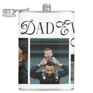 Moderne Best-Dad-Ever-Foto-Herz-Vater-Tag-Geschenk Flachmann