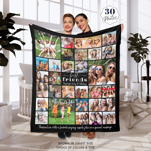 Moderne BEST FREUNDE 30 FotoCollage Personalisiert Fleecedecke (Von Creator hochgeladen)