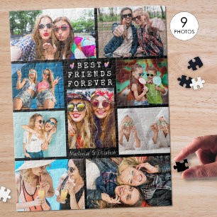 Moderne BEST FREUNDE FÜR 9 Foto Collage Black Puzzle
