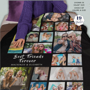 Moderne BEST FREUNDE FÜR Foto Collage Black Fleecedecke