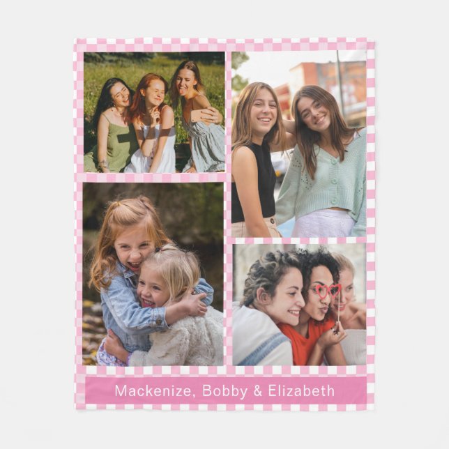 Moderne BEST FREUNDE FÜR Foto Collage Names Fleecedecke (Vorderseite)