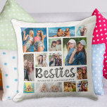 Moderne Best Friends BESTIES 13 FotoCollage Kissen<br><div class="desc">Erstellen Sie ein modernes Foto Collage Keepake Kissen für Ihren besten Freund mit 13 Bildern und dem Titel BESTIES in einer trendigen Hand gezeichnet Typografie und personalisiert mit Namen oder Ihren eigenen Text gegen eine bearbeitbare schwarze Hintergrundfarbe. Schenken Sie Ihrer Beste Freundin einen unvergesslichen Geburtstag, als Abschluss-Geschenk oder als Abstecher....</div>