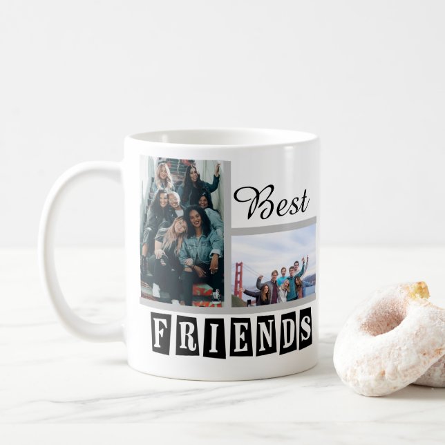 Moderne Best Friends Chic Quote individuell gestal Kaffeetasse (Mit Donut)