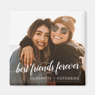 Moderne Best Friends Forever Script-Namen 2 Foto Magnet