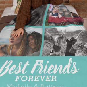 Moderne Best Friends-Fotos Türkis Fleecedecke