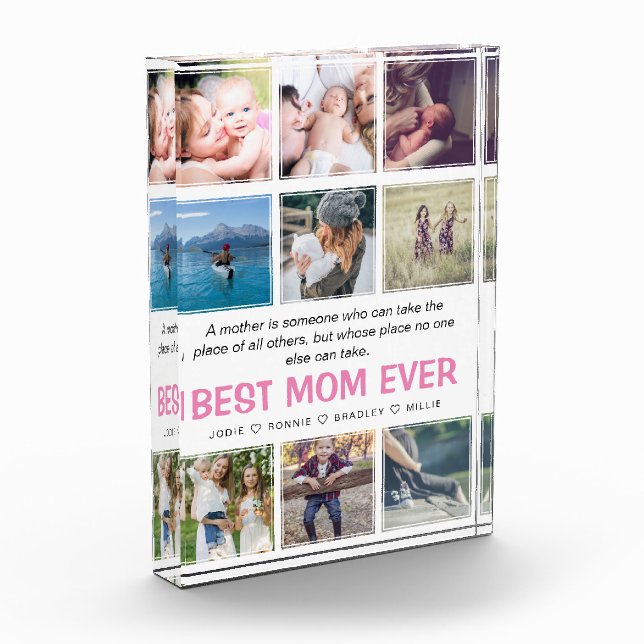Moderne "Best Mama Ever"-Bilder und Zitaterhaltung Fotoblock (Links)