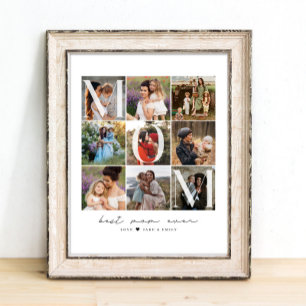 Moderne Best-Mom-Ever-Schrift   9-Foto-Raster-Coll Poster