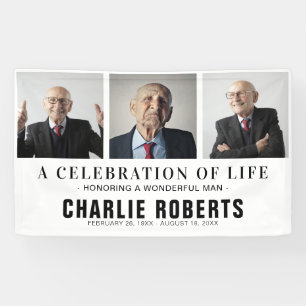 Moderne Bestattungsfoto-Collage Feiern des Leben Banner