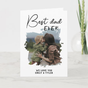 Moderne beste Dad Familienfoto Vatertag Feiertagskarte