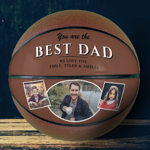 Moderne Beste Dad Vater 3 Foto Collage Basketball