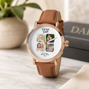 Moderne beste Dad Vater 4 Familie Foto Erinnerungs Armbanduhr