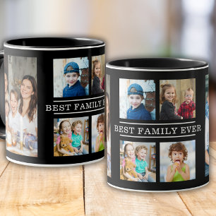 Moderne beste Familie je 6 Foto Collage Black Tasse